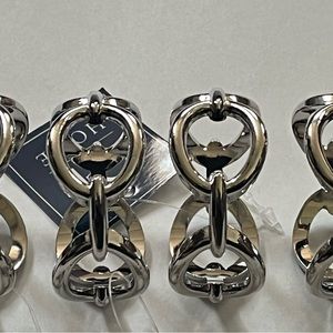 C&F HOMES SILVER LINKED NAPKIN RINGS